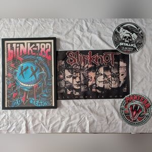 Blink-182, Slipknot, Pantera, Metallica Punk & Metal Decor Poster Canvas Framed
